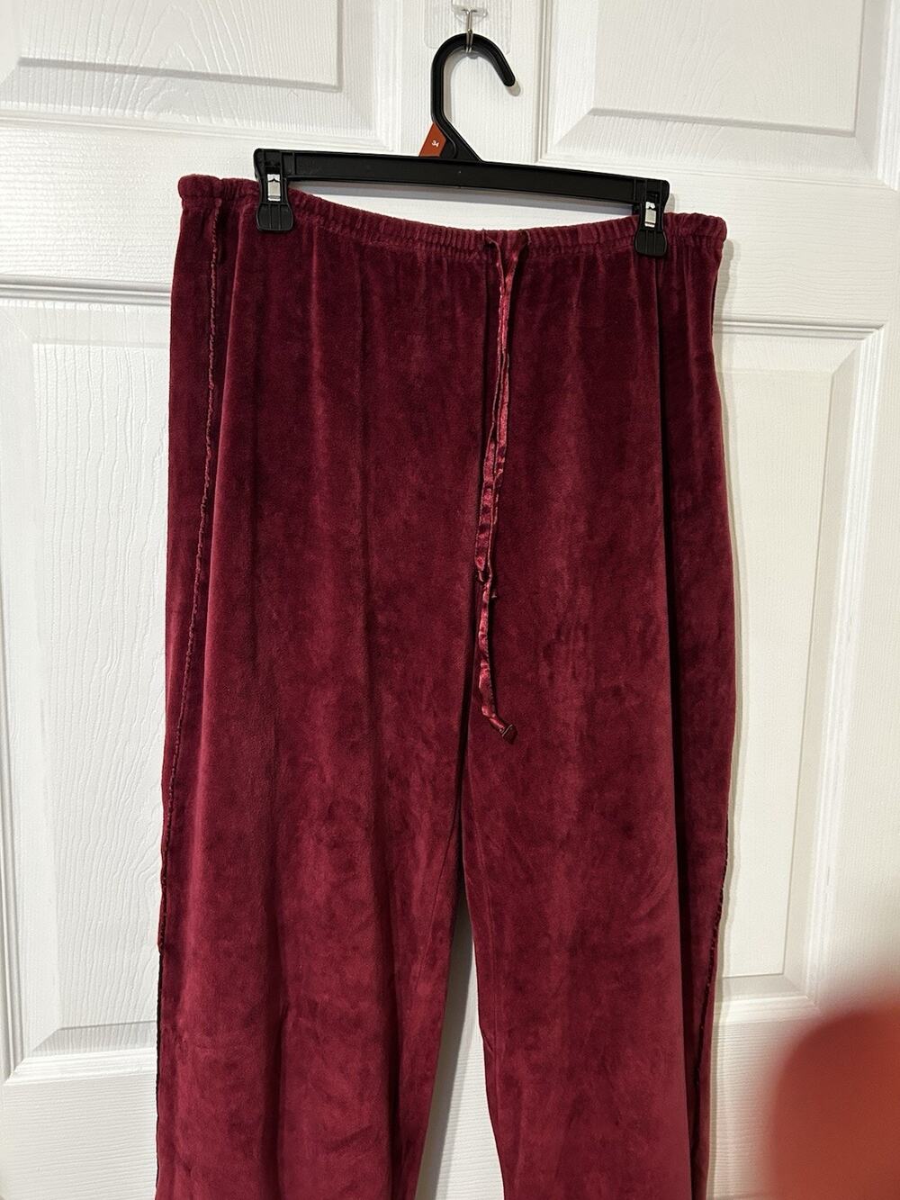 Mountain Lake Casuals Pants Women's Sz XL Drawstring Velour Feel Elastic Waist